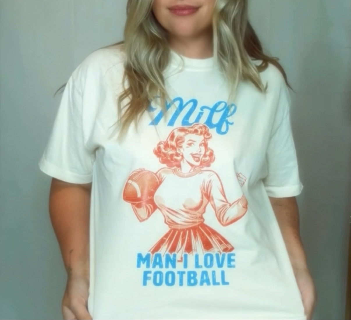 Man I Love Football cropped Tee
