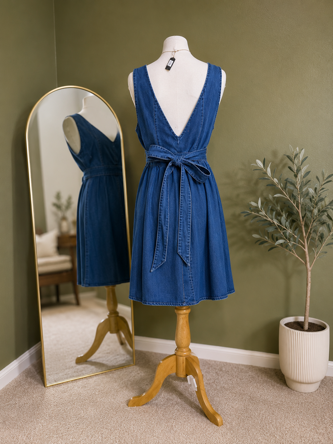 Denim Bow Dress