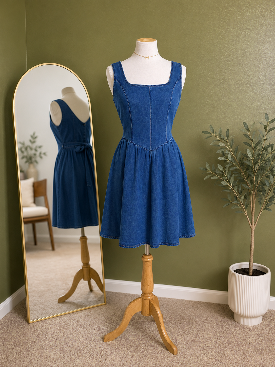 Denim Bow Dress